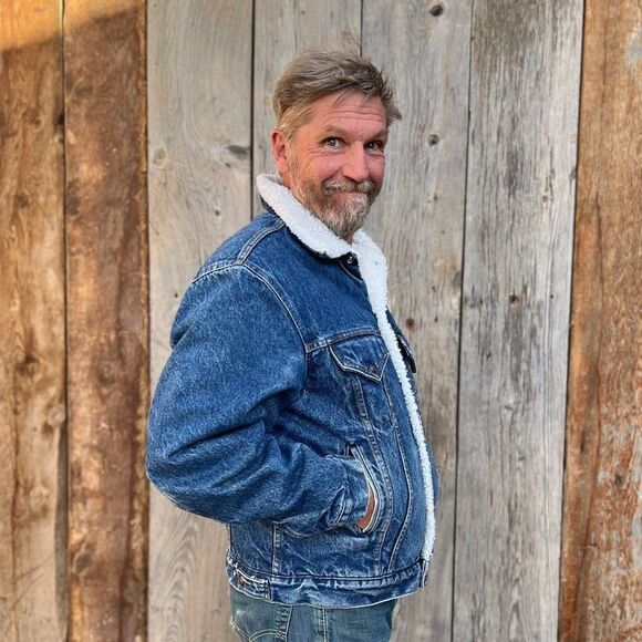 Levis San Francisco1970's Denim Blue Jean Sherpa Jacket Made in the USA Size 42 - Picture 5 of 9